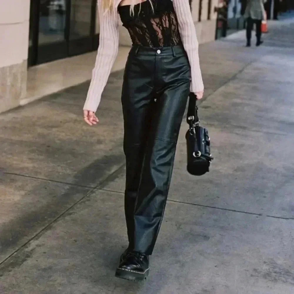 PRINCESS POLLY Black Macey Leather Pants - Picture 3 of 9